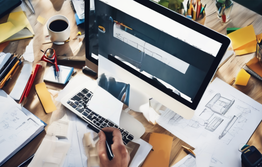 Image showing an engineer in Dubai reviewing a technical document with integrated diagrams and charts on a tablet, highlighting the effective use of visual aids in documentation.