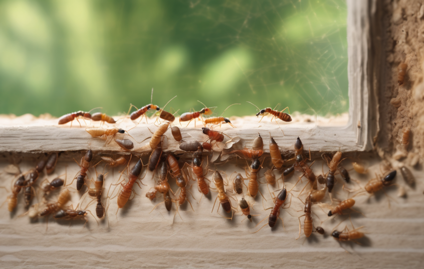Image depicting termite damage on wooden beams illustrating long-term impact of termite damage on property structural safety and value.