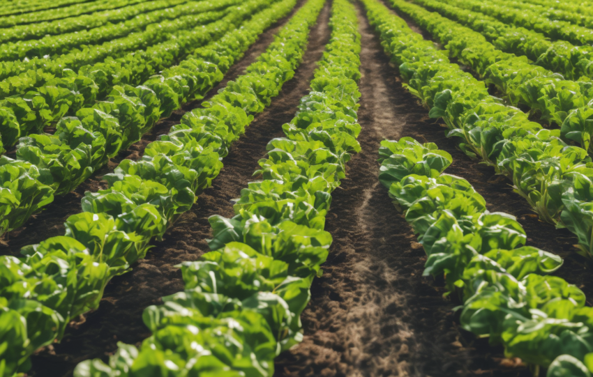 Nursery worker inspecting healthy plants with good spacing and clean environment demonstrating cultural practices to reduce pest pressure in nursery crops