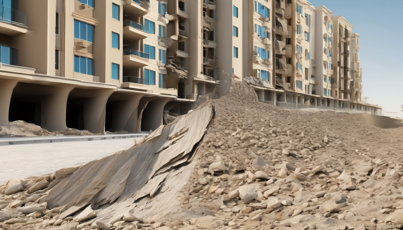 Common Rock Barrier Failures and Fixes in Dubai Properties - Close-up of settlement gaps in granite rock layer under villa foundation exposing termite mud tubes (98 characters)