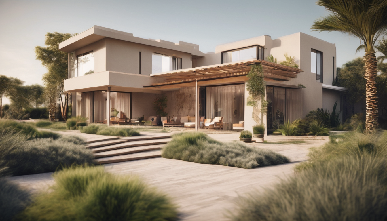 Professional technician applying bifenthrin soil treatment around Dubai villa foundation trench, creating termite barrier per application guide.