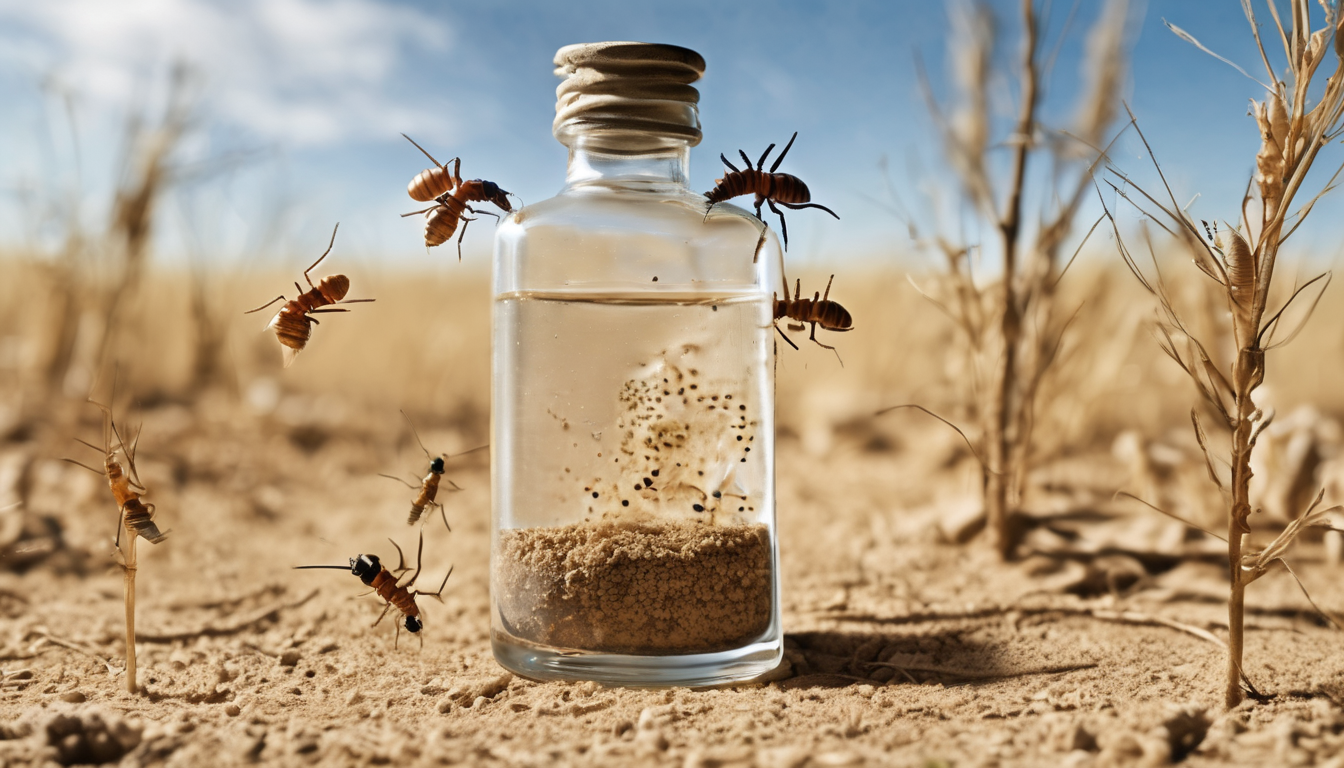 Close-up of subterranean termite mud tube on Dubai villa foundation, illustrating pheromones and cuticular cues in foraging behaviour amid irrigated sand.