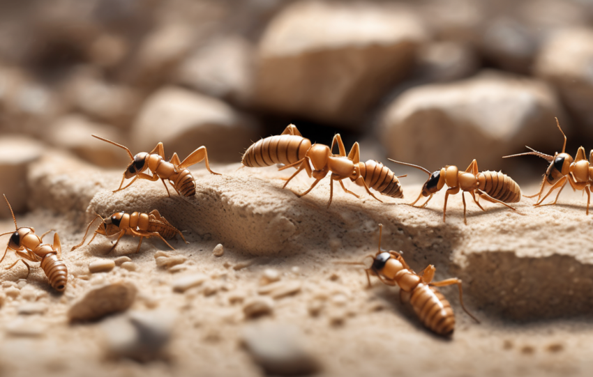 How Effective Are Rock Barriers Against Dubai Subterranean Termites - cross-section diagram showing rock barrier installation beneath villa foundation with depth measurements