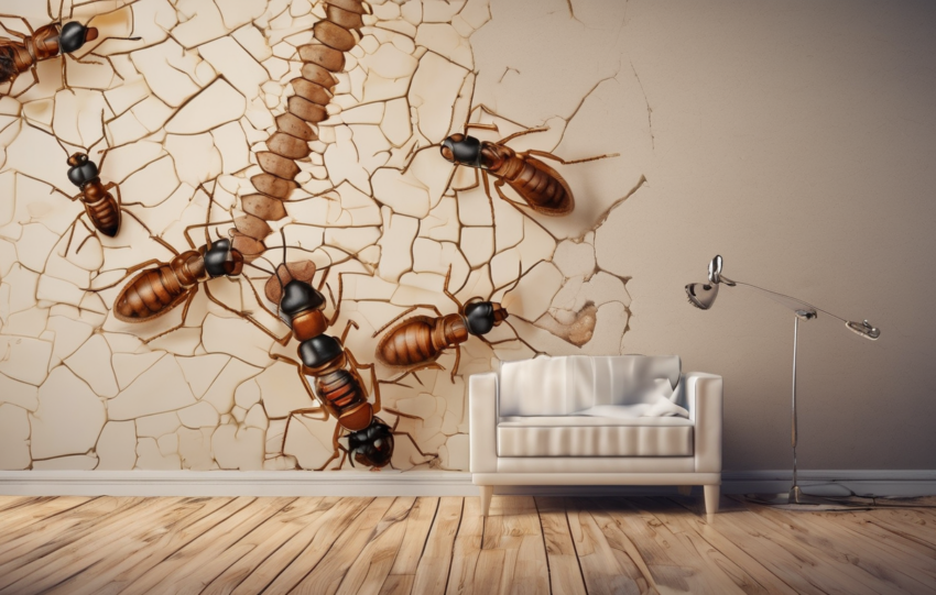 Infographic showing termite damage repair costs in UAE: AED 1,100 minor to 55,000+ major, with Dubai villa examples and prevention tips by The Termite Doctor.