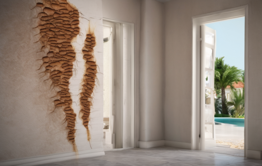 How to Inspect Your Villa for Hidden Termite Entry Points Before Damage - exterior perimeter with technician using moisture meter and torch