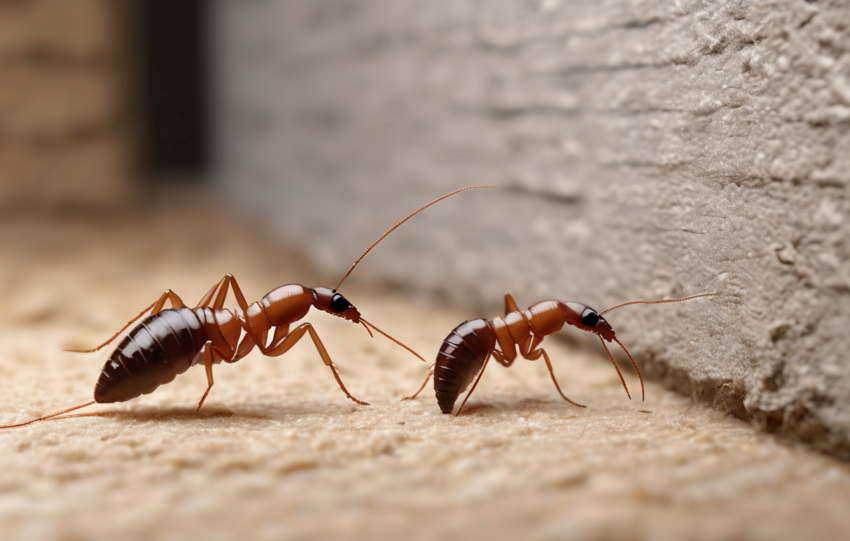 Professional Inspection Techniques for Detecting Termite - Moisture mapping and mud tube identification in a villa foundation.