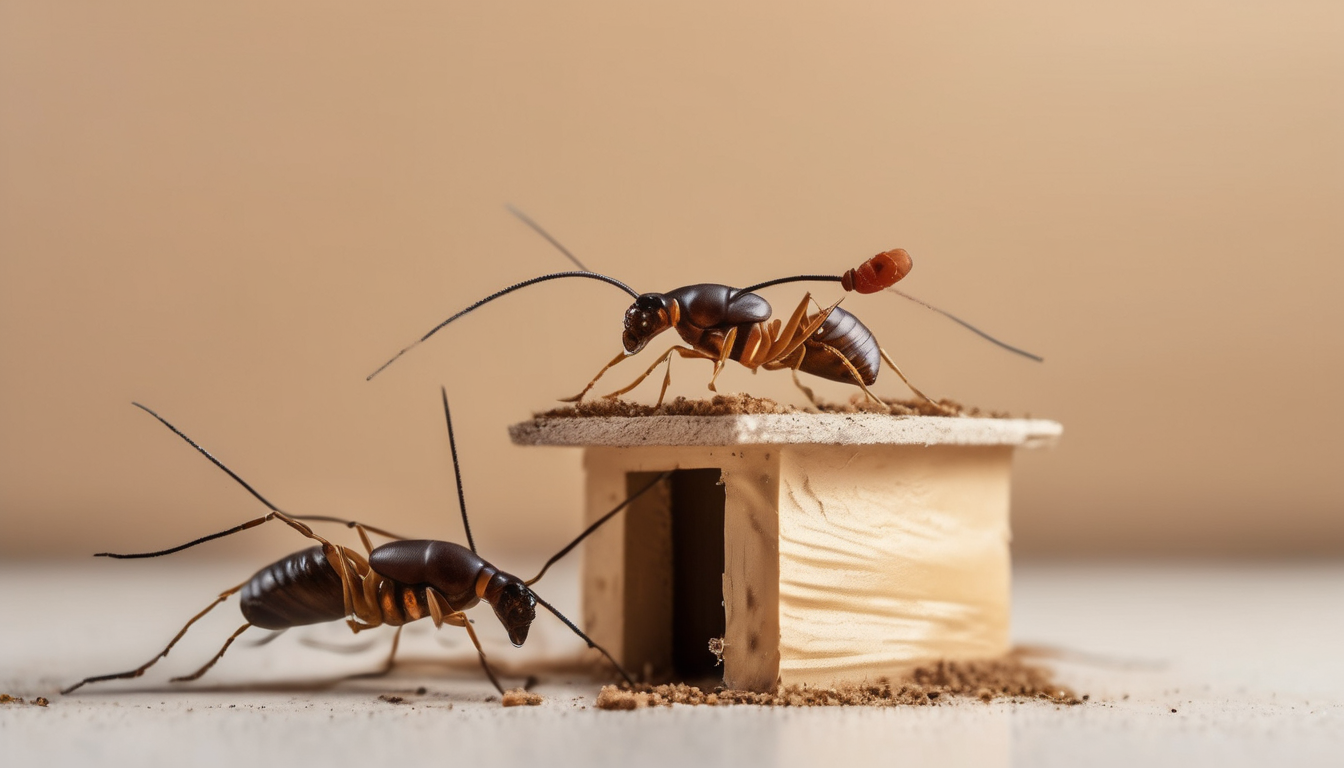 A termite monitoring station being installed around an Emirates Hills property