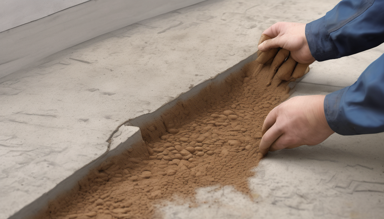How to Remove Termite Mud Tubes from Concrete Slabs Safely - close‑up of a termite mud tube along a concrete slab edge being scraped and inspected