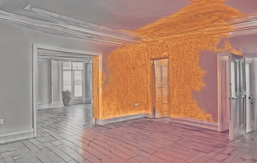 Thermal Imaging for Hidden Termite Detection in UAE Homes - thermal camera view showing hotspot near skirting indicating possible termite activity