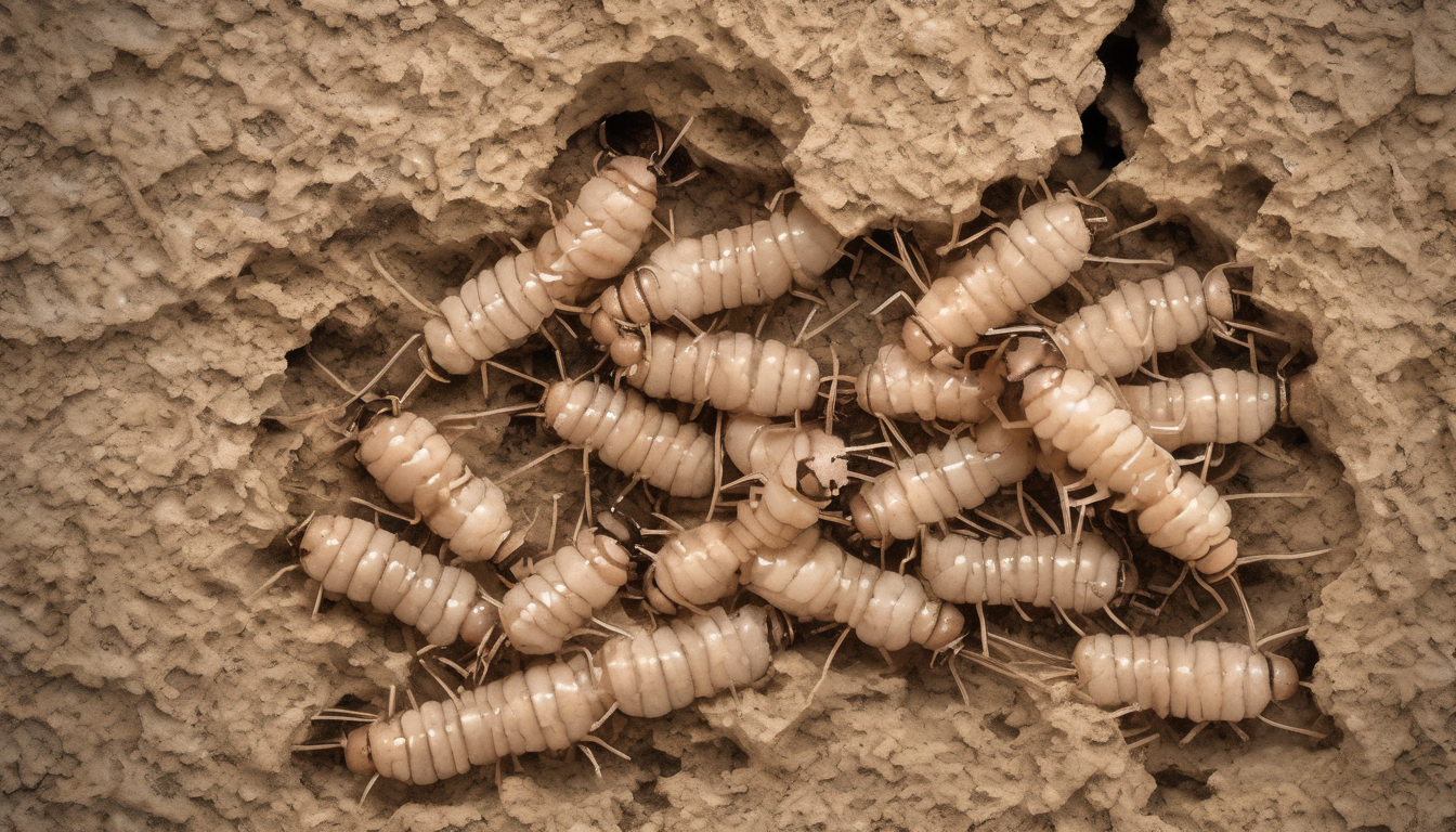 What are these termite tubes in my concrete slab in Lake Havasu City? - close-up of earthen termite mud tube adhered to concrete slab edge showing texture and branching