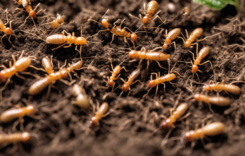 Identifying Termite Activity in Garden Soil Before Removal - expert inspecting Dubai garden soil for termite signs
