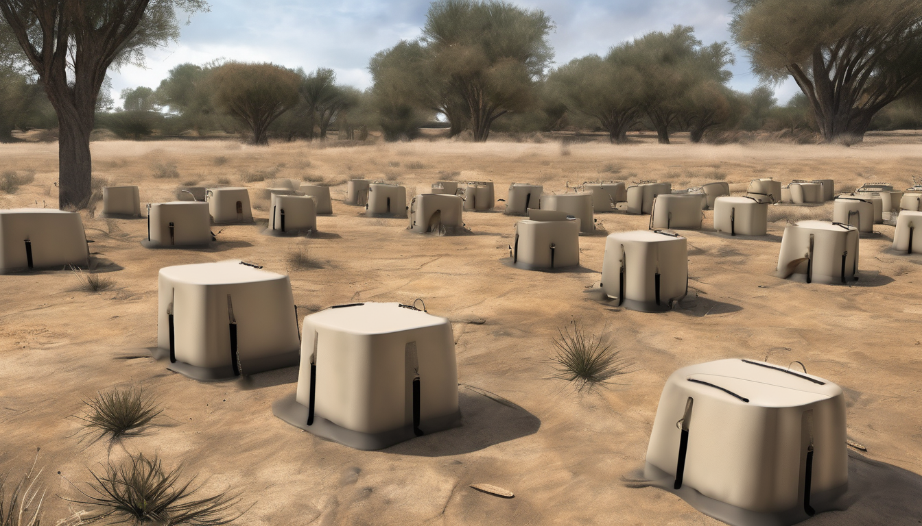 NEMESIS VS SENTRICON TERMITE BAIT STATIONS - comparative installation diagram showing station placement around Dubai villa foundation
