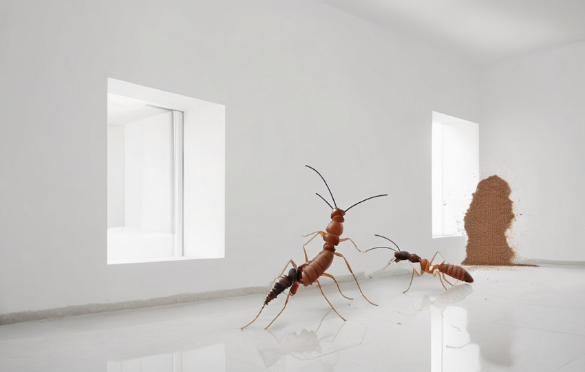 Subterranean Termite Control Methods for UAE Homes - technician inspecting termite damage in Dubai villa