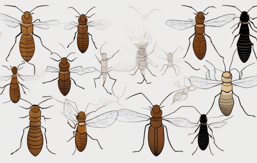 Subterranean Termite Swarmers Identification Guide - winged termites on Dubai villa wall