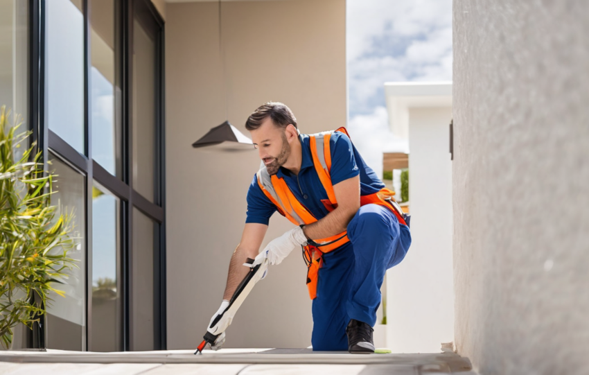 Termite Baiting System Installation Dubai Expert Overview - technician installing monitoring station
