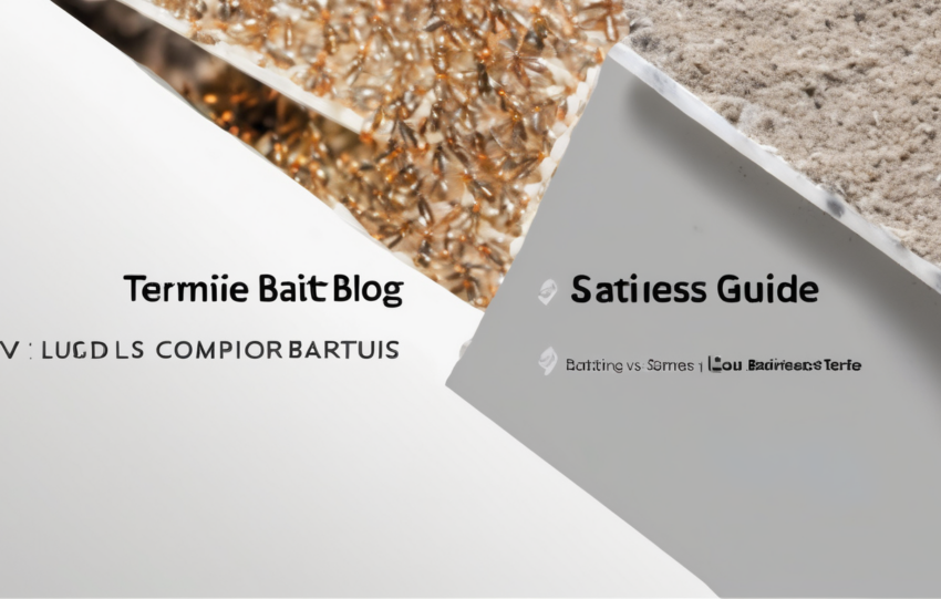 Termite Baiting Systems vs Liquid Barriers Comparison - professional installation diagram showing both methods applied to Dubai villa foundation
