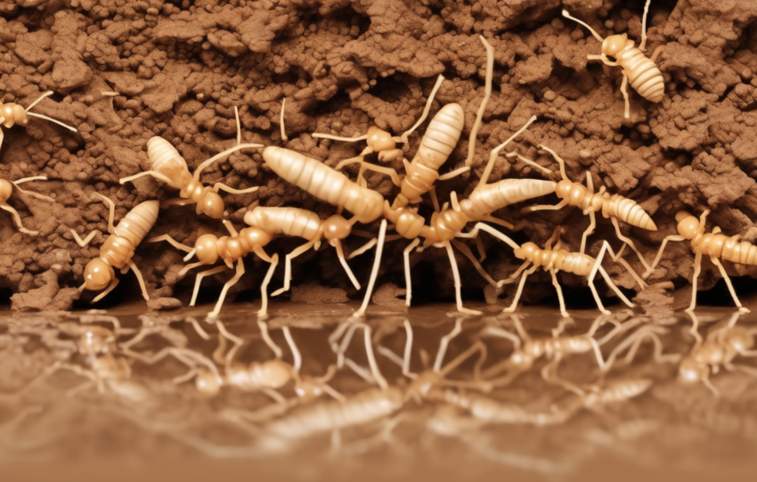 Why Do Termite Create Mud Tubes - cross-section showing construction layers and termite activity