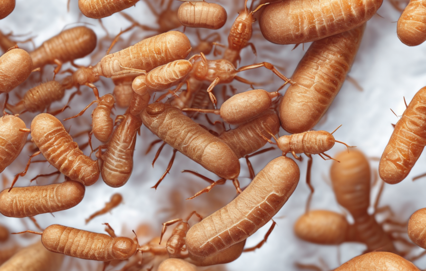 Termite Gut Microbes and Digestion Processes - microscopic view of termite digestive system