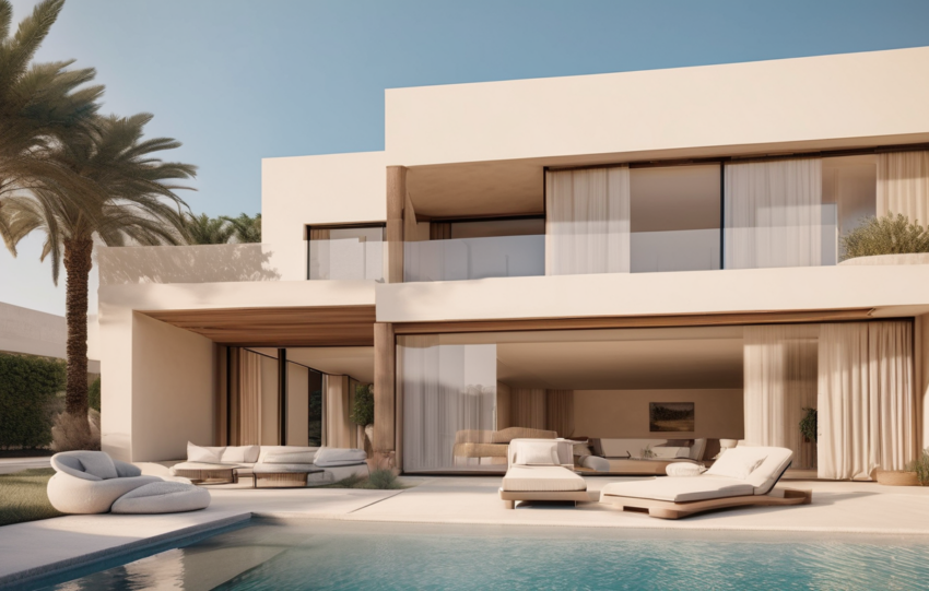 Termite Chemical Treatment Costs for Dubai Villas - professional technician conducting soil assessment around villa foundation