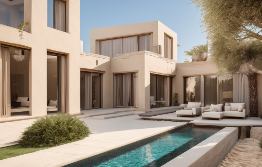 Termite Inspection Checklist for Dubai Villas - professional inspector examining villa foundation with moisture meter